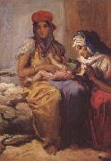 Theodore Chasseriau Femme maure allaitant son enfant et une vieille (mk32) oil painting reproduction